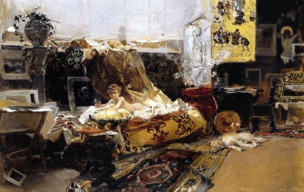 The Painter's Studio by Joaquín Sorolla