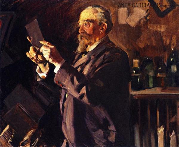 The Photographer Antonio Garcia In His Laboratory by Joaquín Sorolla