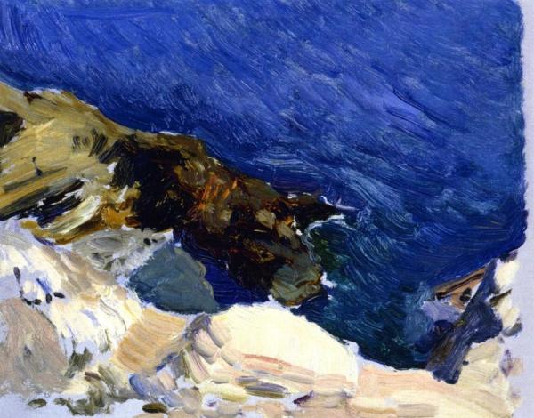 The Sea At Ibiza (study For 'the Smugglers) by Joaquín Sorolla