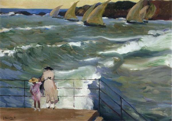 The Waves At San Sebastian by Joaquín Sorolla