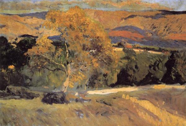 The Yellow Tree, La Granja by Joaquín Sorolla