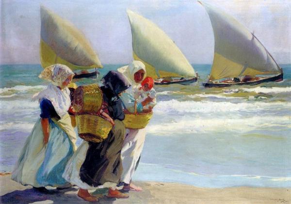 Three Sails by Joaquín Sorolla