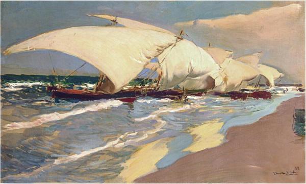 Valencian Boats by Joaquín Sorolla Oil Painting Reproductions