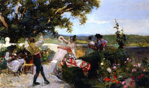 Valencianos Dance In The Garden by Joaquín Sorolla
