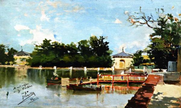 View Of The Jetty In The Retiro Gardens, Madrid by Joaquín Sorolla