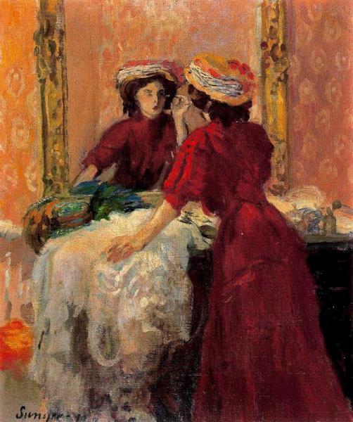 The Make-up by Joaquin Sunyer Y Miro Oil Painting Reproductions