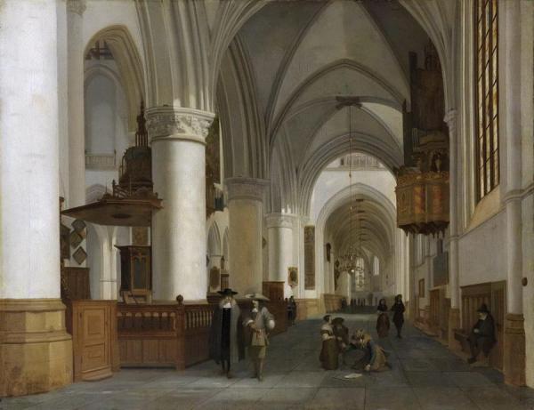 The Interior Of The Saint Bavo Church In Haarlem by Job Adriaenszoon Berckheyde