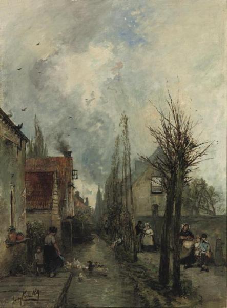 A Canal In Delft by Johan Berthold Jongkind