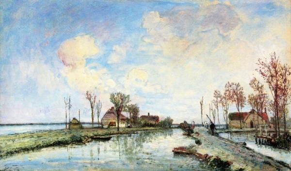 Landscape Of Holland by Johan Berthold Jongkind Oil Painting Reproductions