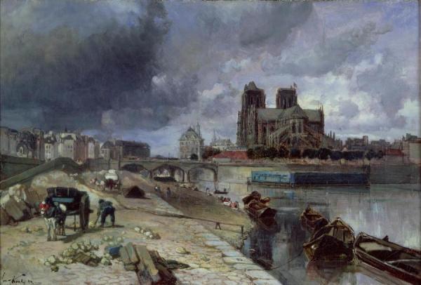 Notre-dame From The Quay De La Tournelle by Johan Berthold Jongkind