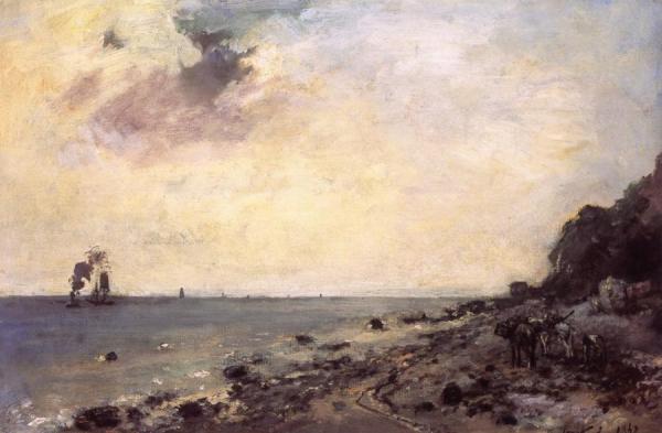 Seacoast At Sainte-adresse by Johan Berthold Jongkind