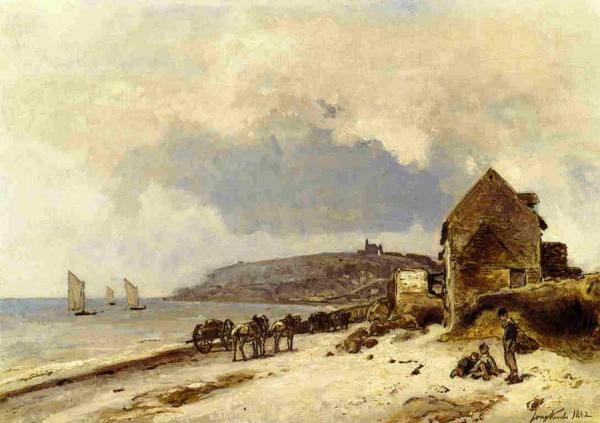 The Beach At Sainte-adresse by Johan Berthold Jongkind