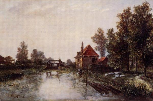 The Lock by Johan Berthold Jongkind