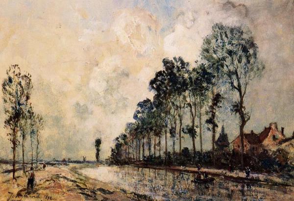 The Oorcq Canal, Aisne by Johan Berthold Jongkind