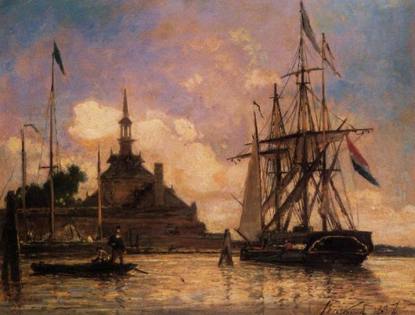 The Port Of Rotterdam by Johan Berthold Jongkind