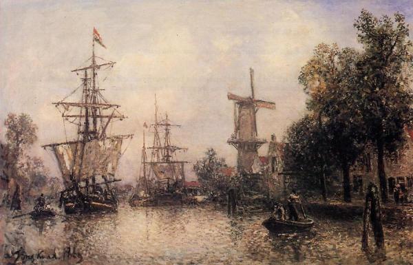 The Port Of Rotterdam by Johan Berthold Jongkind