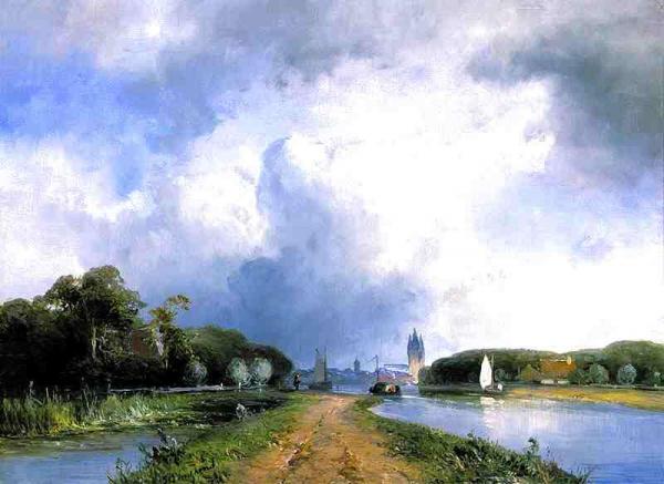 View Of The River Vliet Near Delft by Johan Berthold Jongkind