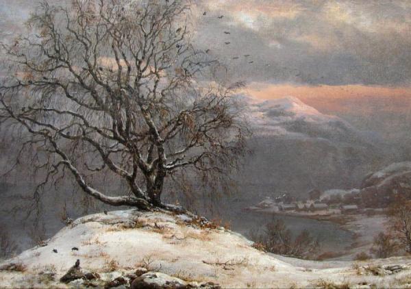 Birch Tree In Winter by Johan Christian Dahl