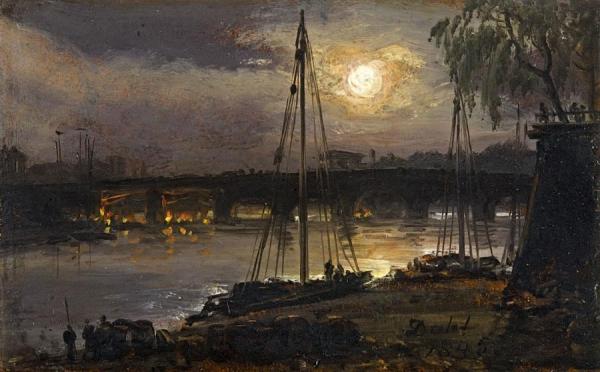 Dresden At Night by Johan Christian Dahl