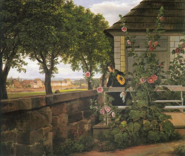 Julie Vogel In The Garden by Johan Christian Dahl