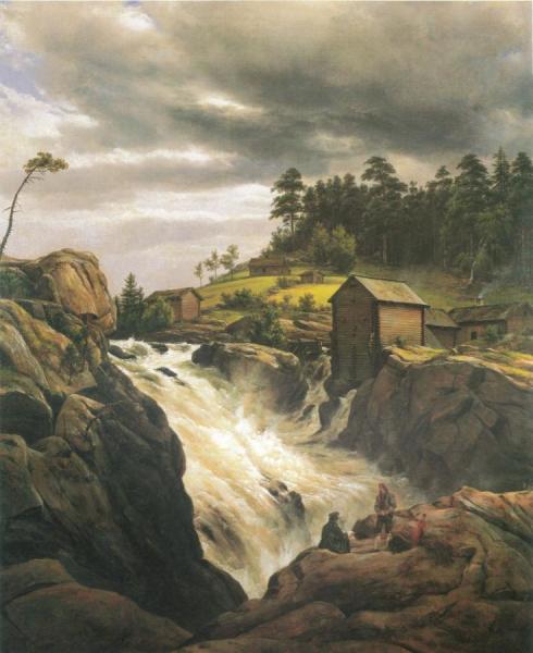 Labrofossen by Johan Christian Dahl Oil Painting Reproductions