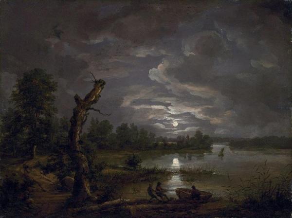 Lake Esrom By Moonlight by Johan Christian Dahl