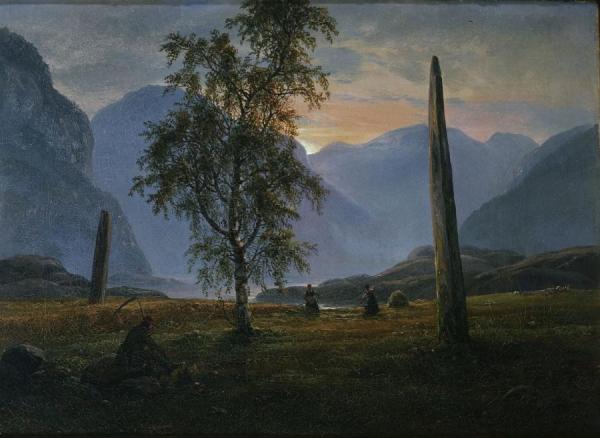 Landscape With Memorial Stones by Johan Christian Dahl