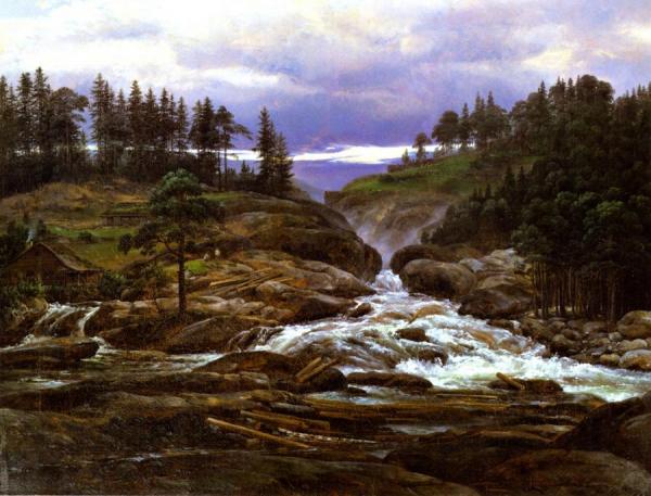 The Lower Falls Of The Labrofoss by Johan Christian Dahl