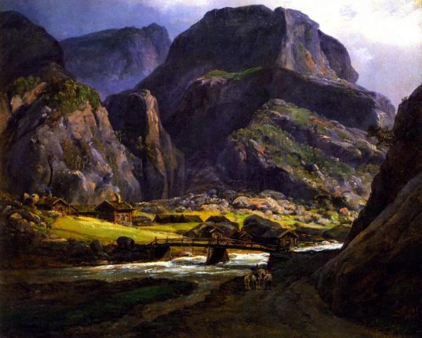 View Of Naerodalen by Johan Christian Dahl