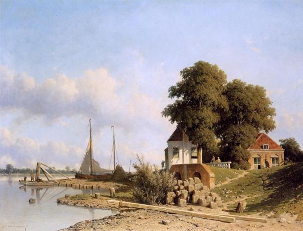 At Elshout by Johan Hendrik Weissenbruch Oil Painting Reproductions