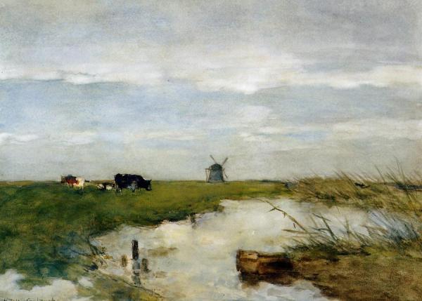 Dutch Polder Landscape by Johan Hendrik Weissenbruch
