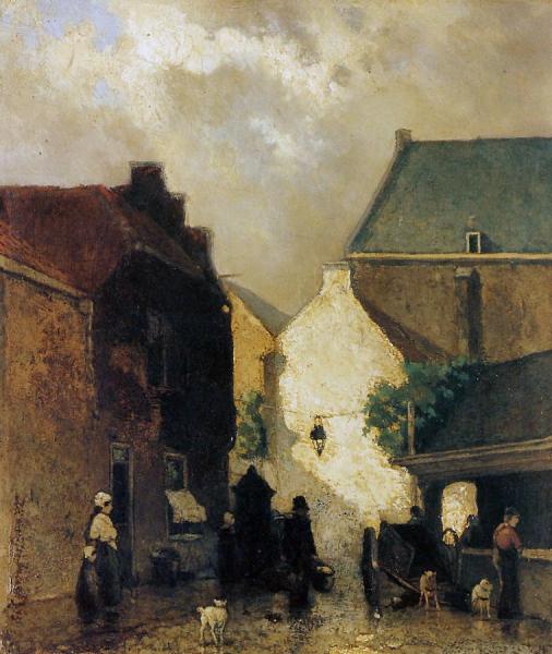 Fish Market In The Hague by Johan Hendrik Weissenbruch