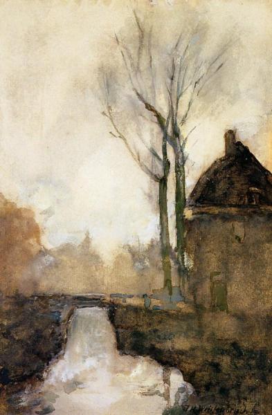 House Near Canal by Johan Hendrik Weissenbruch