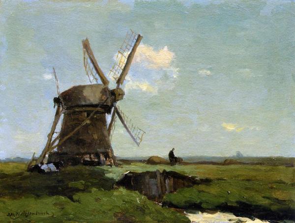 Mill In Landscape by Johan Hendrik Weissenbruch