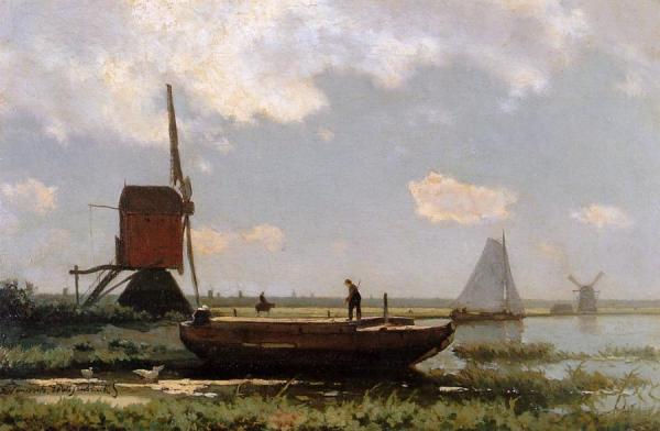 River Landscape by Johan Hendrik Weissenbruch