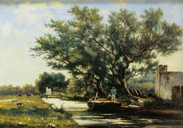 Ship Canal by Johan Hendrik Weissenbruch