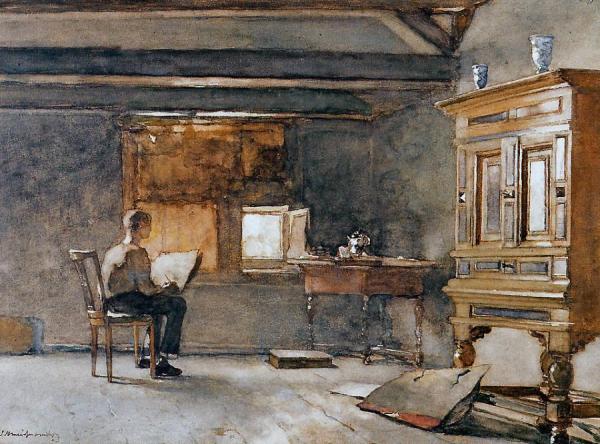 The Artist's Studio by Johan Hendrik Weissenbruch Oil Painting Reproductions