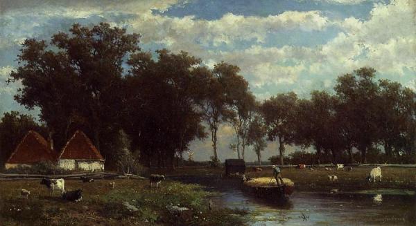 The Hay Bridge by Johan Hendrik Weissenbruch