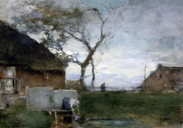 The Washing Place by Johan Hendrik Weissenbruch