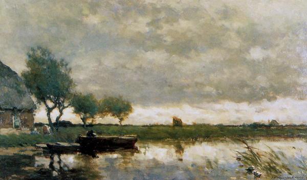 Windy Day by Johan Hendrik Weissenbruch Oil Painting Reproductions