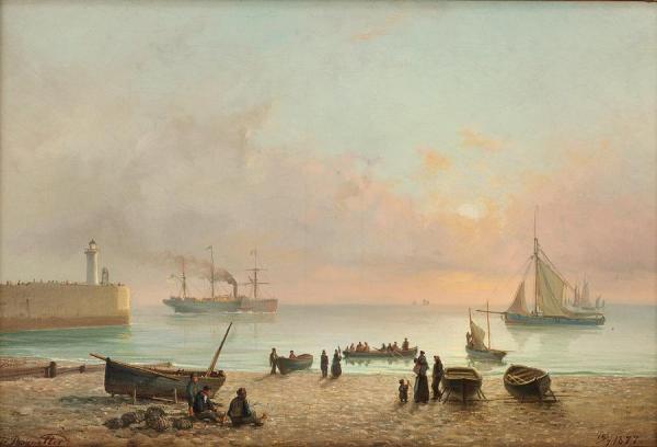Beach Scene by Johan Jacob Bennetter