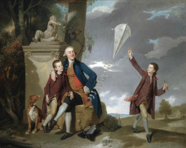 Portrait Of George Fitzgerald With His Sons George And Charles by Johan Joseph Zoffany