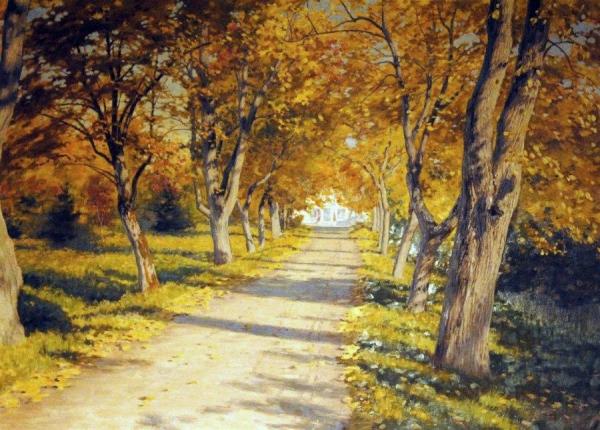 Autumn Alley by Johan Krouthén Oil Painting Reproductions