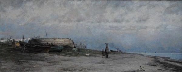 Beach With Boats, Lomma by Johan Krouthén