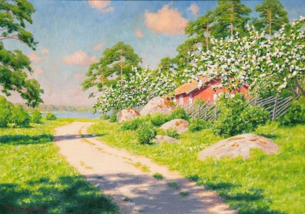 Blooming Fruit Trees by Johan Krouthén