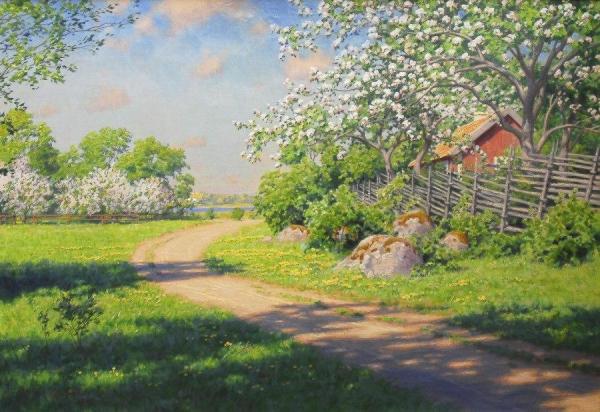 Blooming Fruit Trees by Johan Krouthén