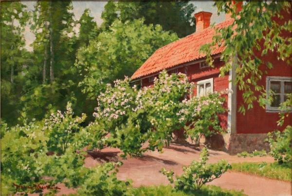 Cabin With Fruit Trees by Johan Krouthén
