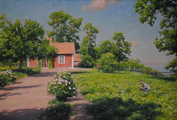 Carl Krouthén's Cottage At Ekängen by Johan Krouthén