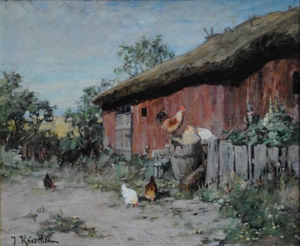 Chickens By The Barn by Johan Krouthén