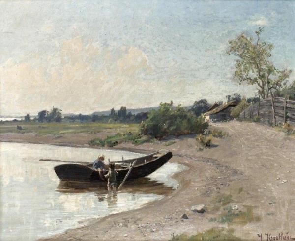 Children In A Boat by Johan Krouthén